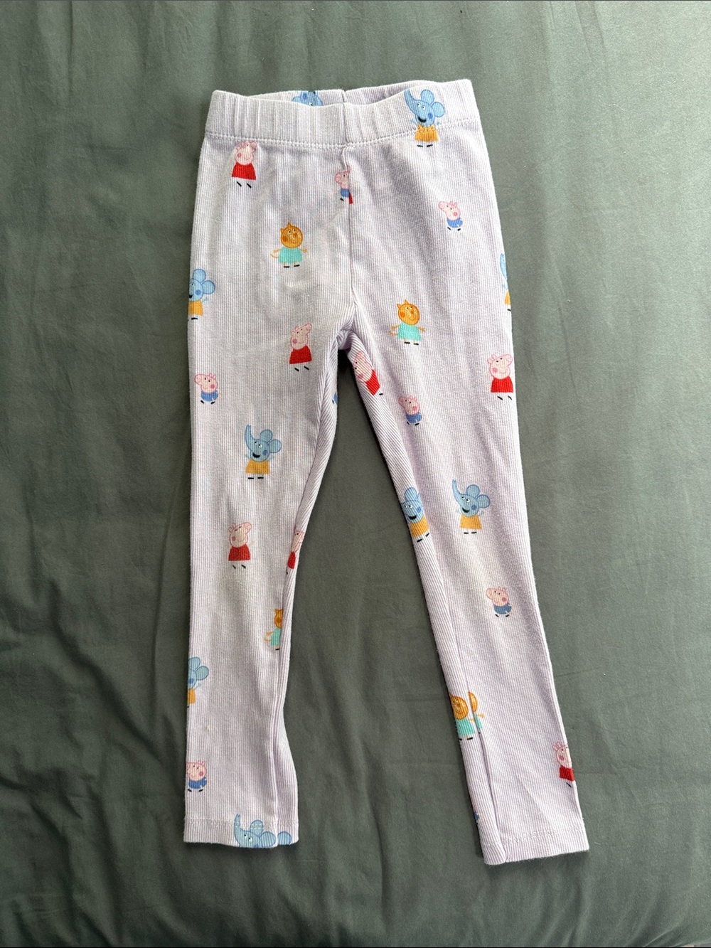 Girls' Light Lavender Peppa Pig Print Leggings